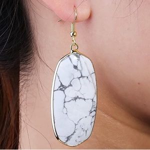White Stone Earrings